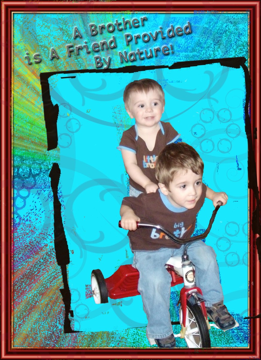 Jacob and Jackson on Jacob's "bike"