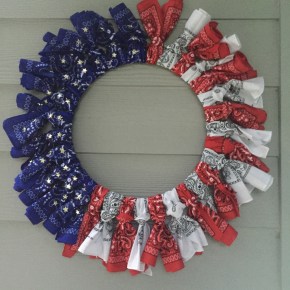 Pinterest Success – Red, White & Blue Bandana Flag&nbsp;Wreath
